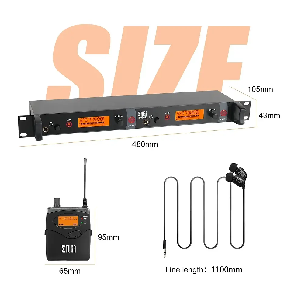 Miniatura: XTUGA Professional Wireless Monitor System In Ear Dual Channel For Portable Stag