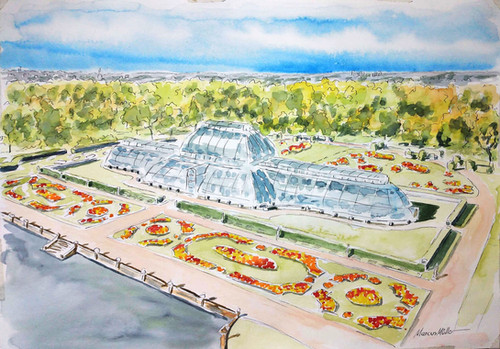 Kew Gardens, watercolour & ink painting | Memory Makers