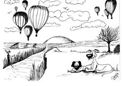 Auf und davon schwarz/weiss