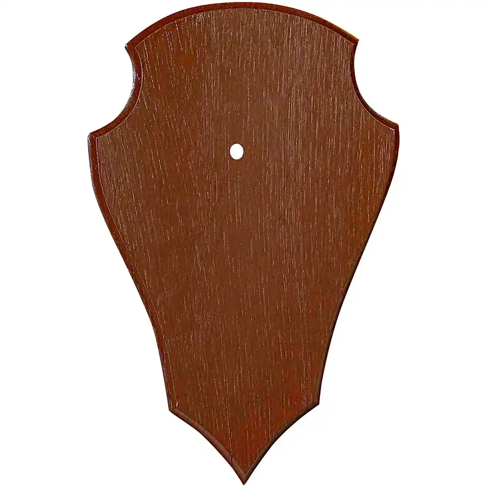 Wald & Forst sötét tölgyfa őzbak trófea alátét állkapocs bemarással – 205 x 130 mm