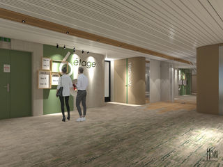 couloir circulation lobby ascenseur bureaux