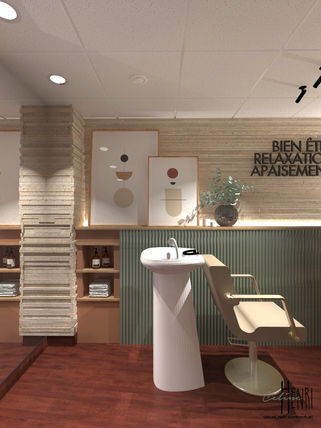 salon coiffure faïence arrondis