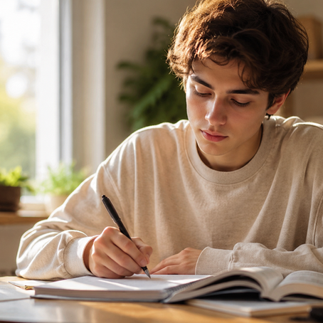 Etudiant qui prépare un examen