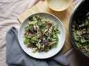 Roasted Mushrooms Salad with Creamy Lemon Dressing