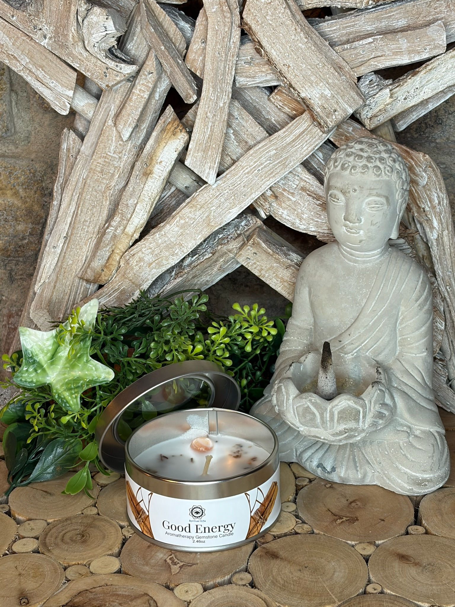 Bougie Green Tree Bonne Energie Cornaline & Palo Santo