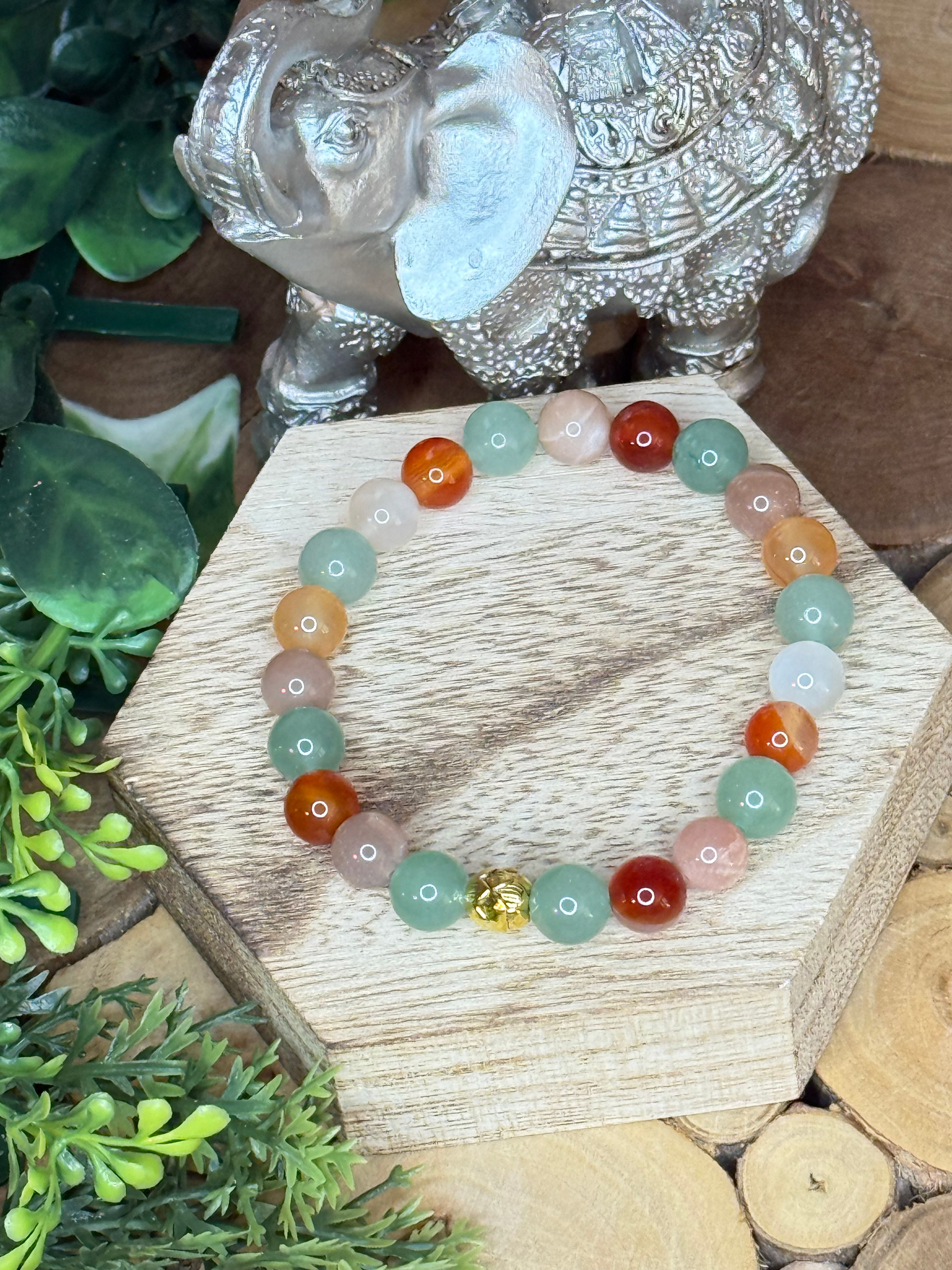 Aventurine Verte-Pierre du Soleil-Cornaline