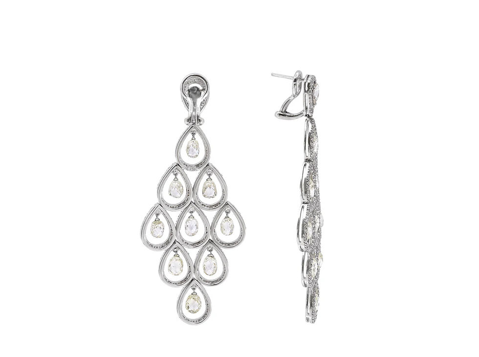 Thumbnail: 18K White Gold Diamond Chandelier Earrings  