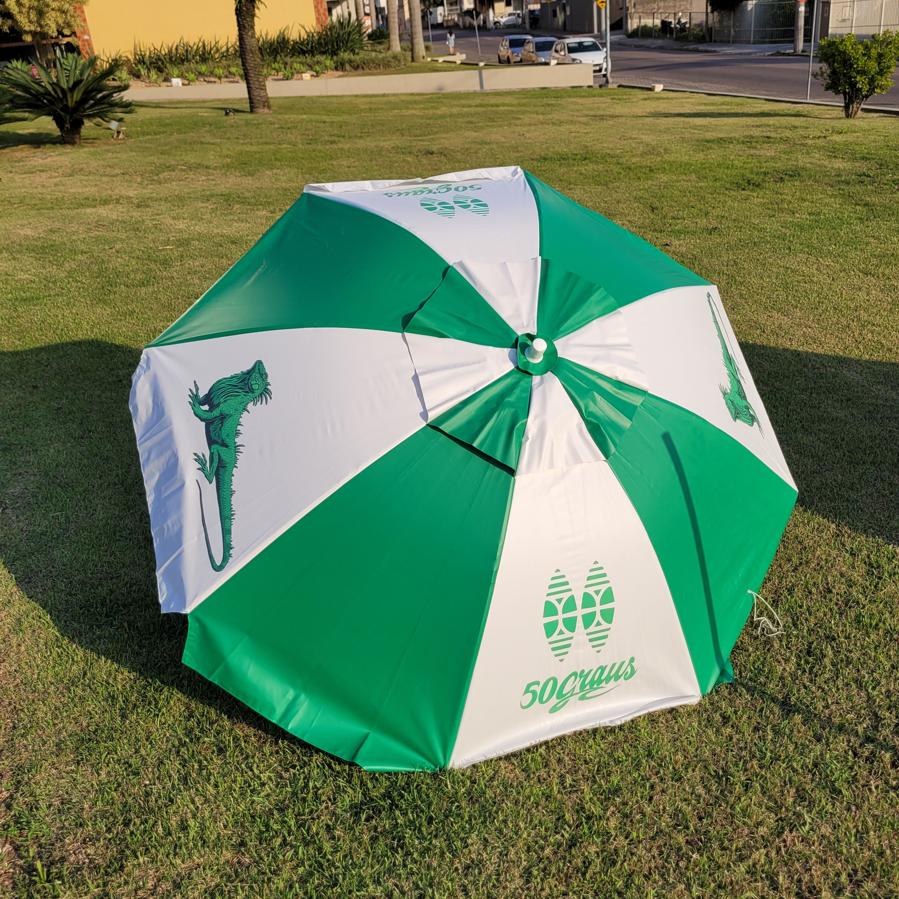 Guarda Sol 50 Graus Verde/Branco