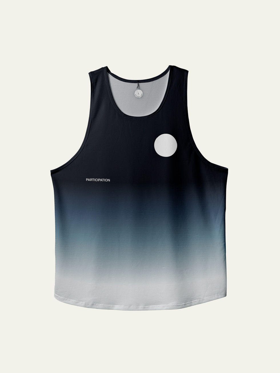Cold Gradient Singlet · singlet para correr degradado negro a blanco · vista frontal