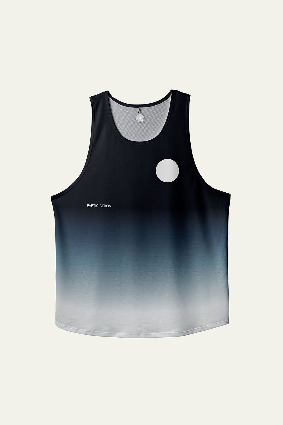 Cold Gradient Singlet · singlet para correr degradado negro a blanco · vista frontal