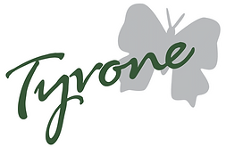 Tyrone Textiles logo with butterfly – representing quality soft furnishings and elegant design with a touch of nature-inspire