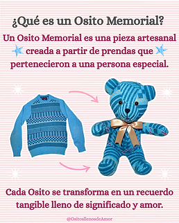 Un osito memorial es una pieza artesanal creada a partir de prendas que pertenecieron a un
