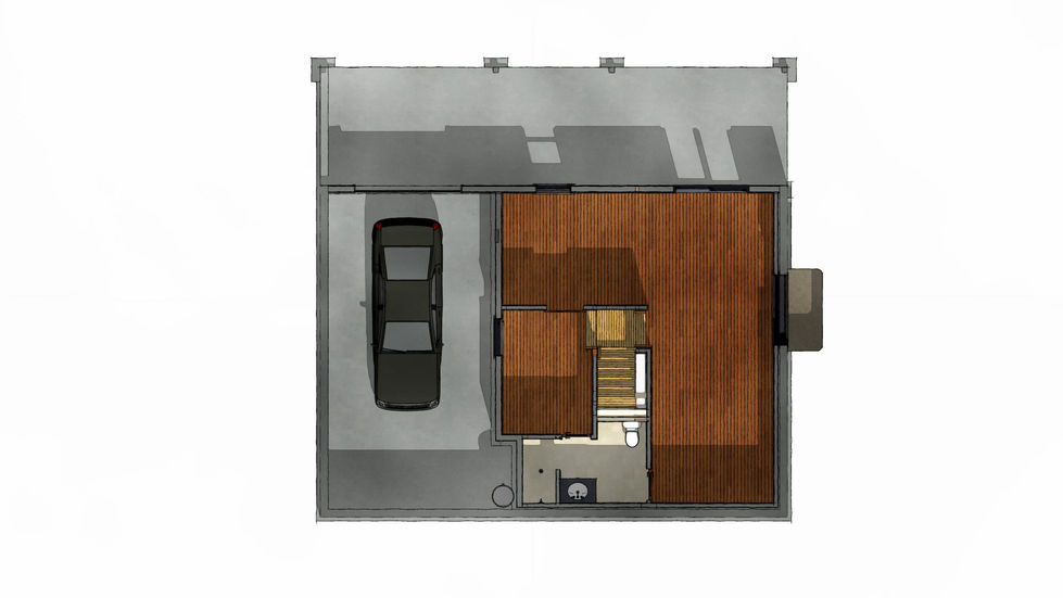 Basement floorplan rendering of Alder project