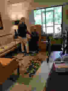 Missy talking to a resident she just moved
