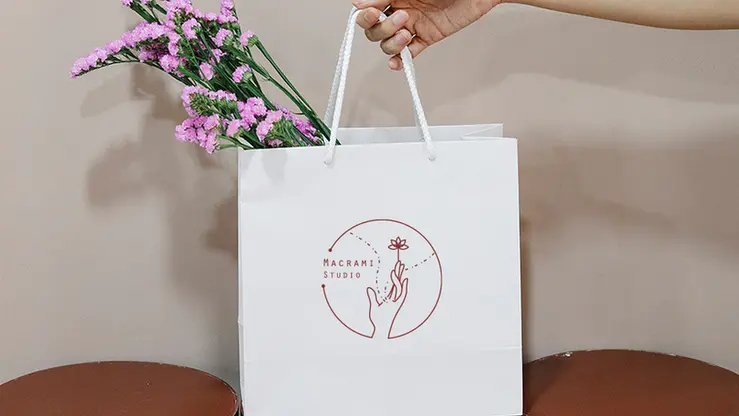 Shopping bag with studio logo