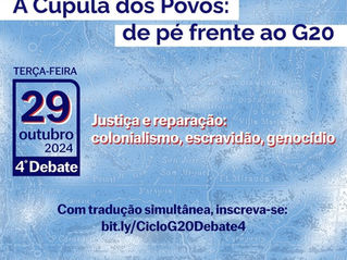 Ciclo de debates “A Cúpula dos Povos” discute Justiça e Reparação em encontro virtual sobre colonialismo e genocídio