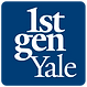 White 1stGenYale logo on square blue background