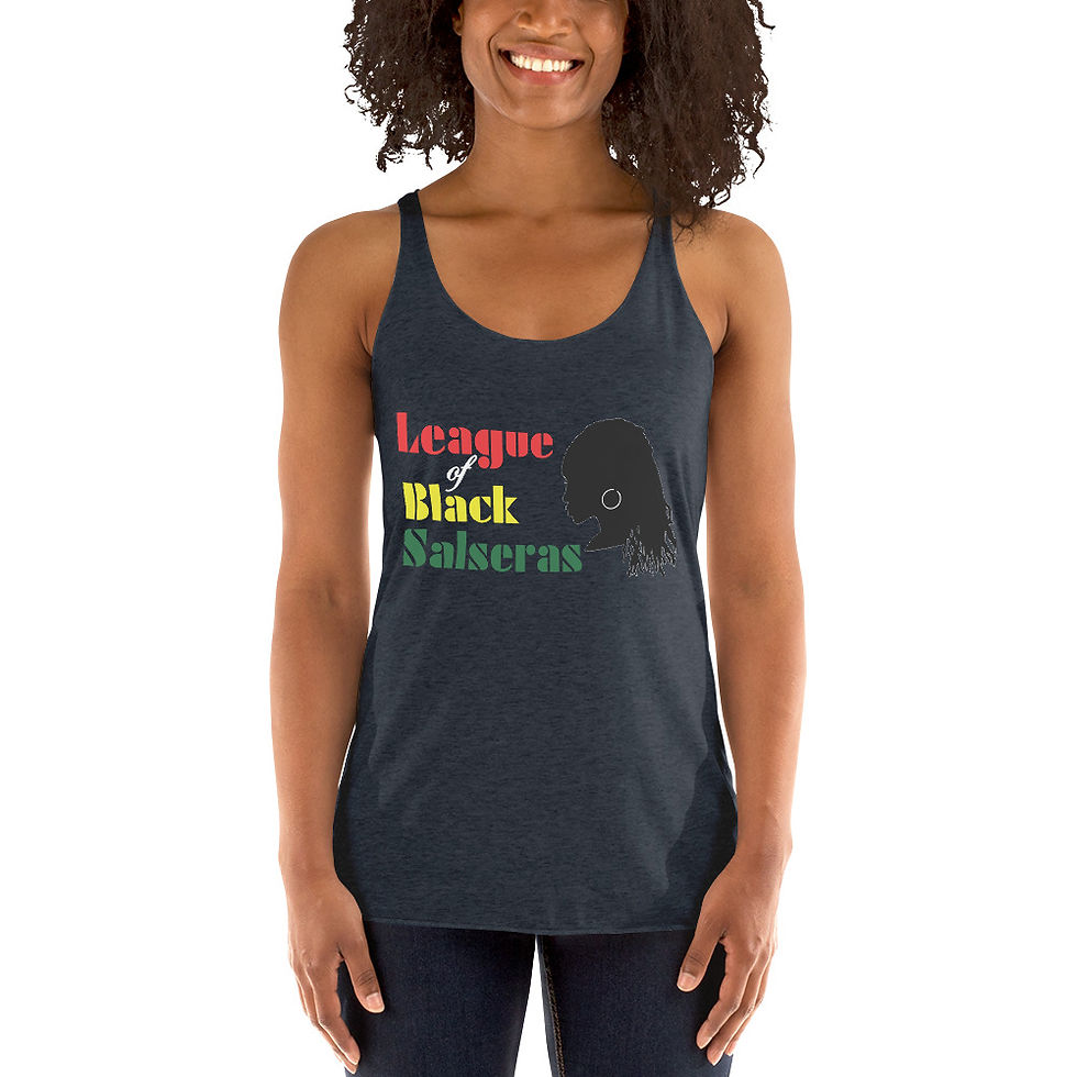 Thumbnail: League of Black Salseras (Woman, Locks, Black) - Women's Racerback Tank