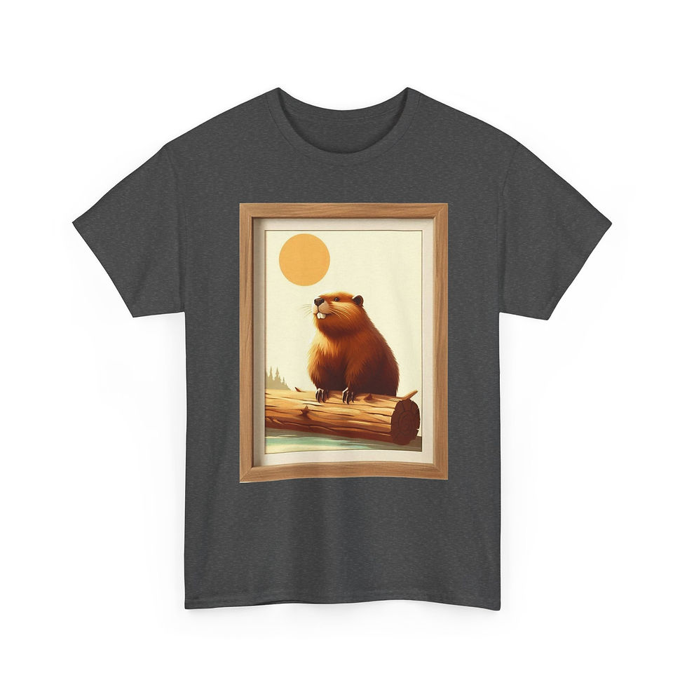 Thumbnail: Bear On Log Graphic Tee — Cozy Vintage Woodland T-Shirt