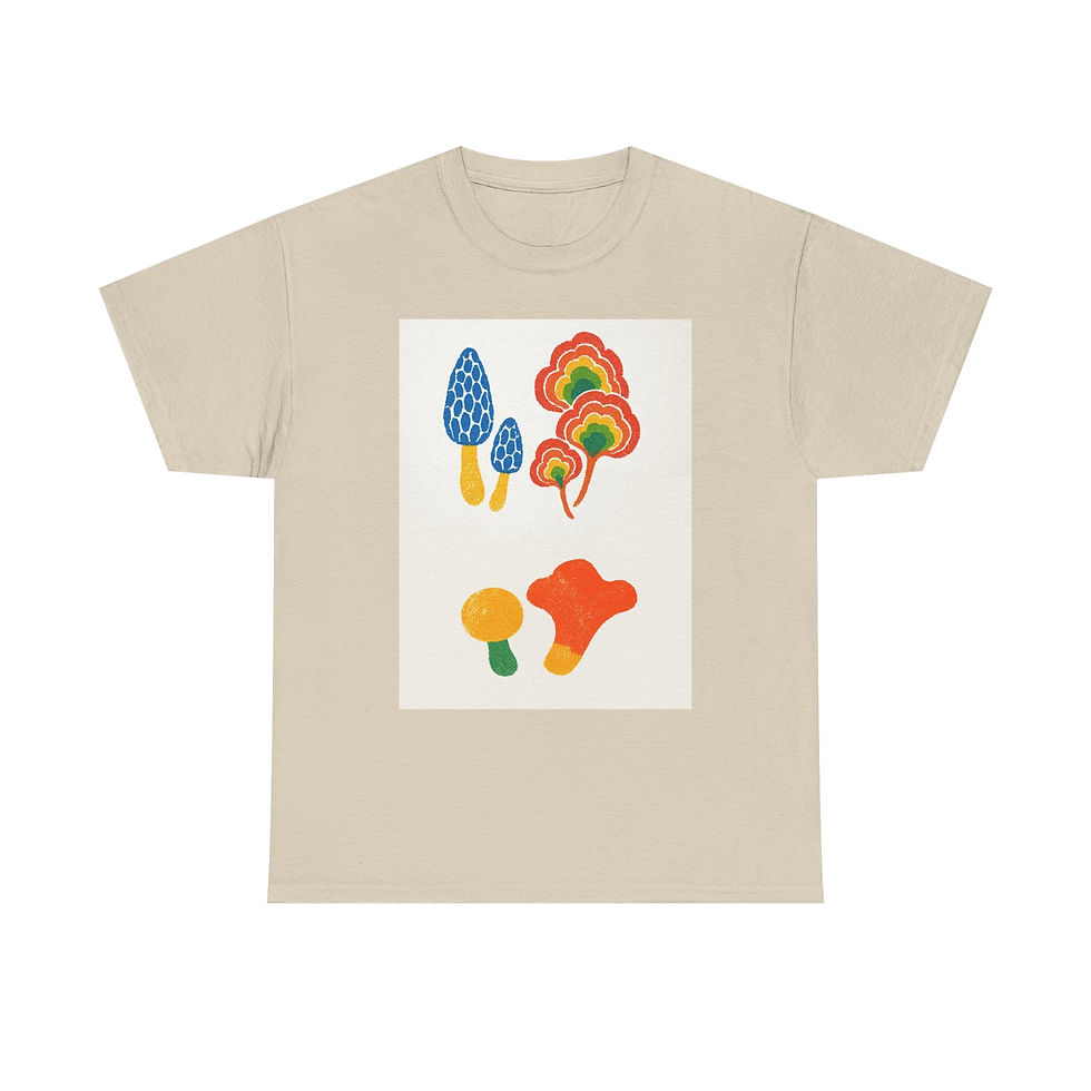 Thumbnail: Mushroom Art Tee – Colorful Abstract Fungi Graphic T-Shirt