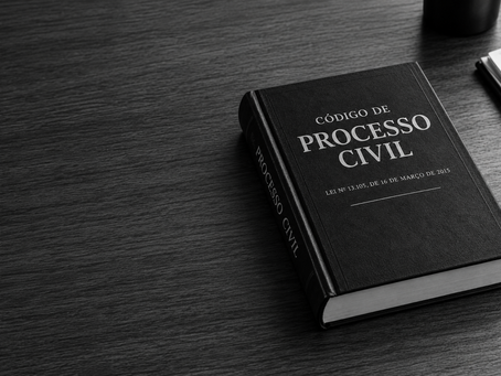 Exemplar do Código de Processo Civil (CPC) apoiado sobre uma mesa