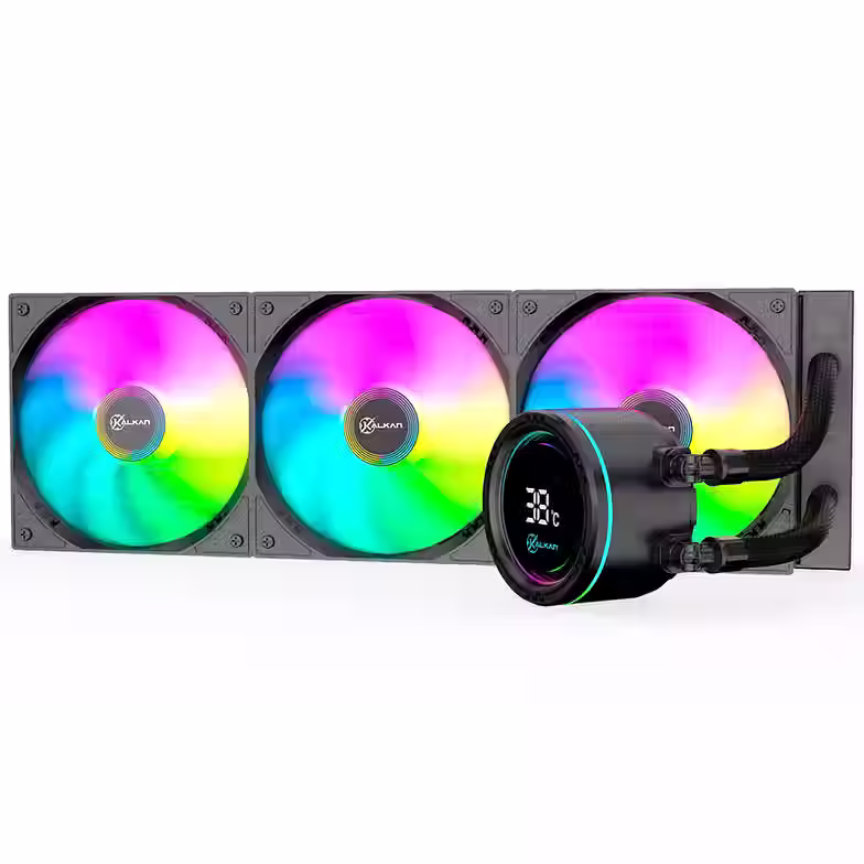 Miniatura: WATER COOLER 360MM ARGB KALKAN ALPHA COM TELA DIGITAL PRETO