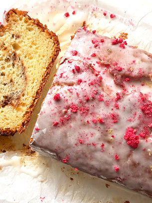 Raspberry lemon loaf cake