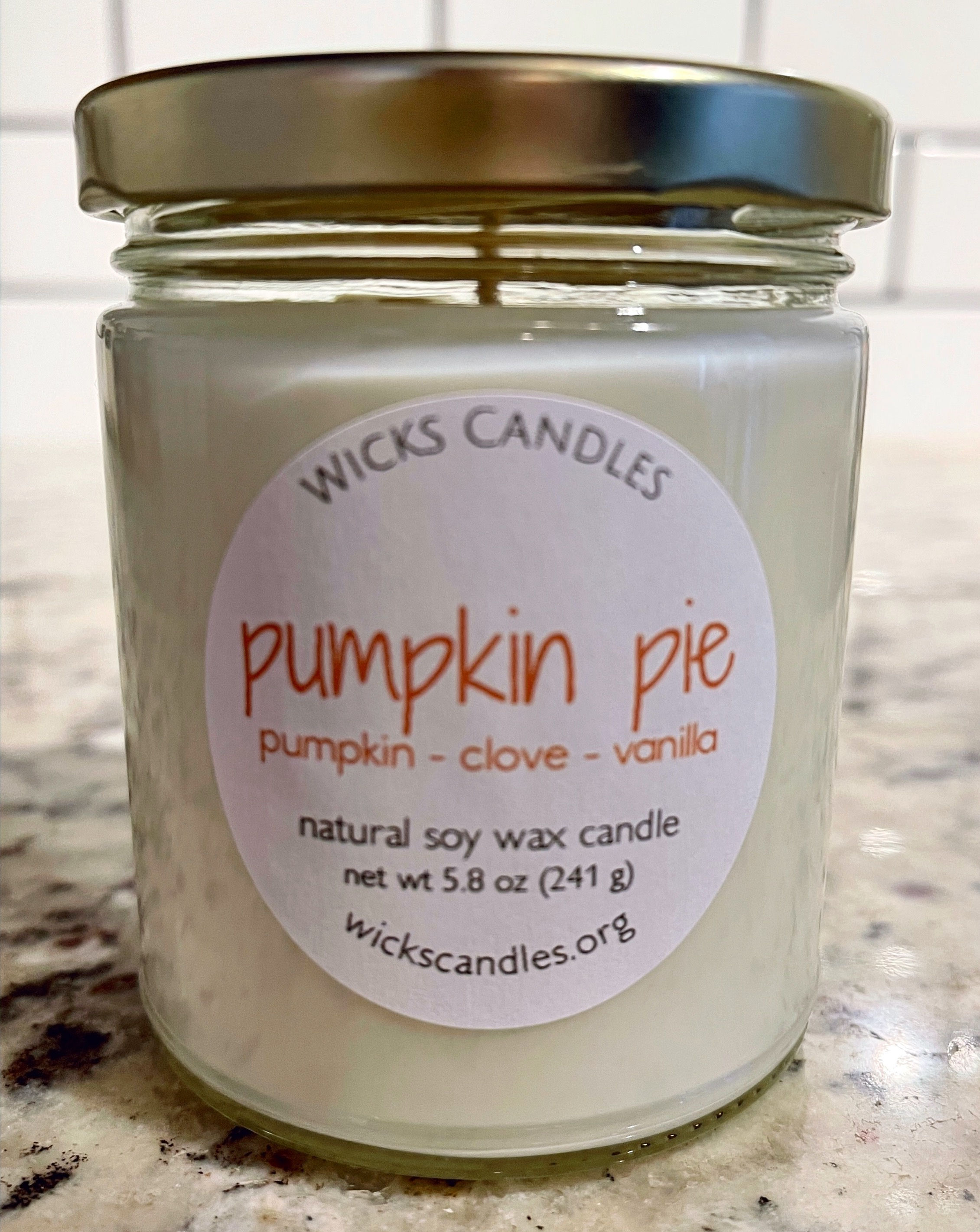 pumpkin pie - medium single wick