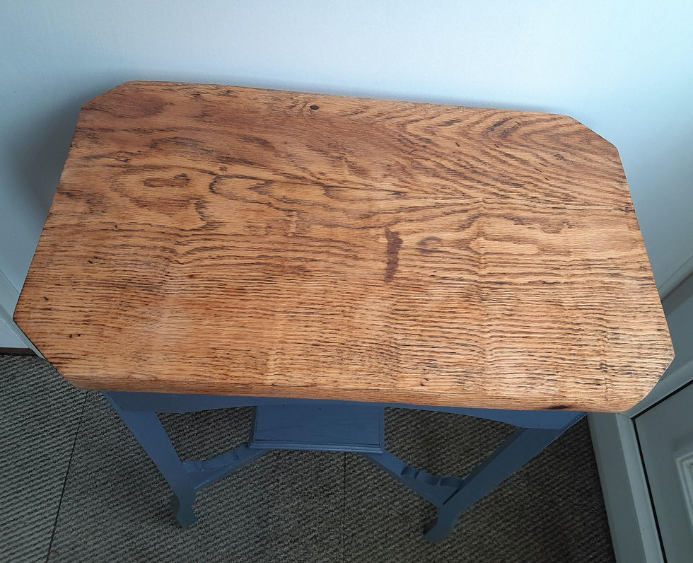 Thumbnail: Antique oak top side table