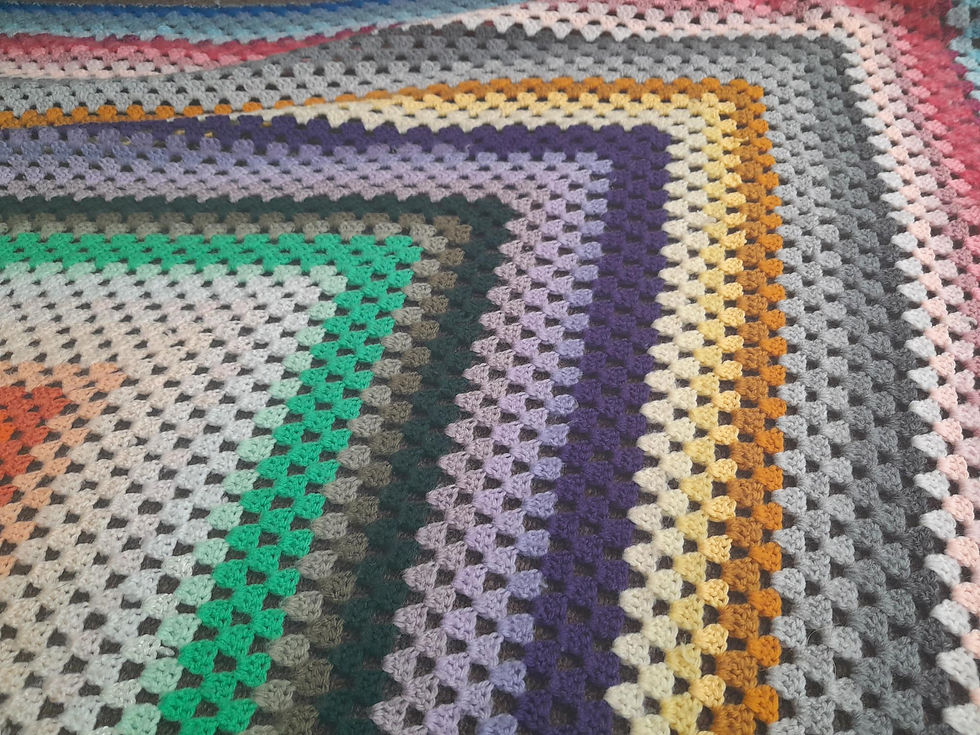 Thumbnail: SOLD ***Multicoloured hand crocheted  blanket