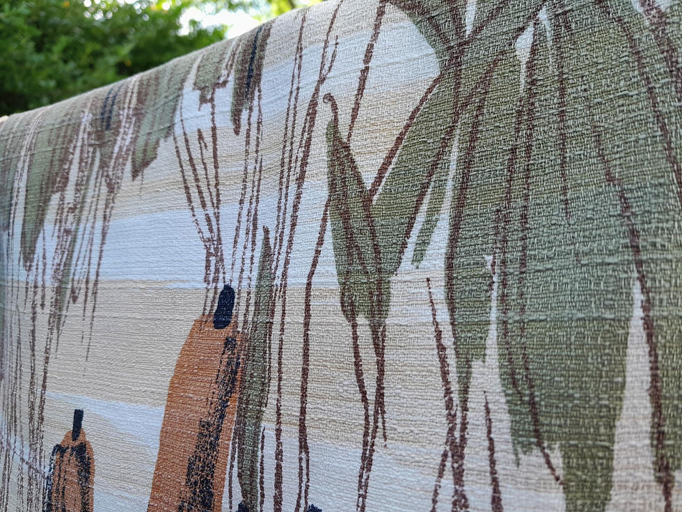 Thumbnail: SOLD   Vintage barkcloth curtains