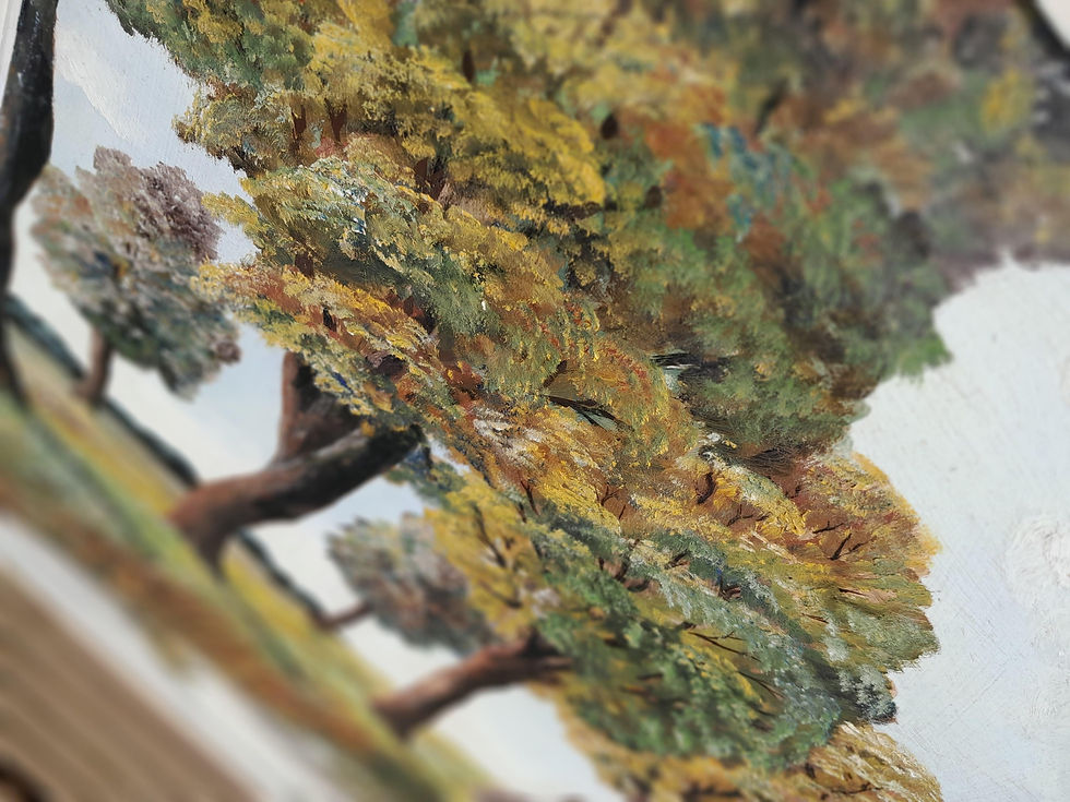 Thumbnail: Riverside trees oil painting