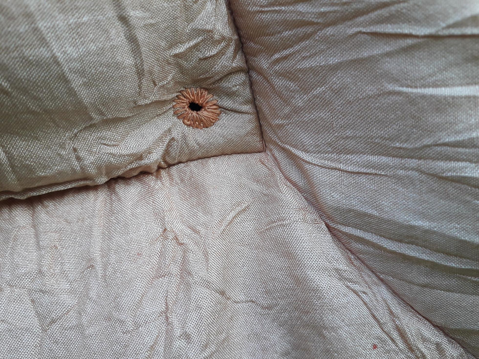 Thumbnail: SOLD -Vintage silk small feather eiderdown