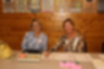 Hostesses Barb O'Brien and Katy Gerber