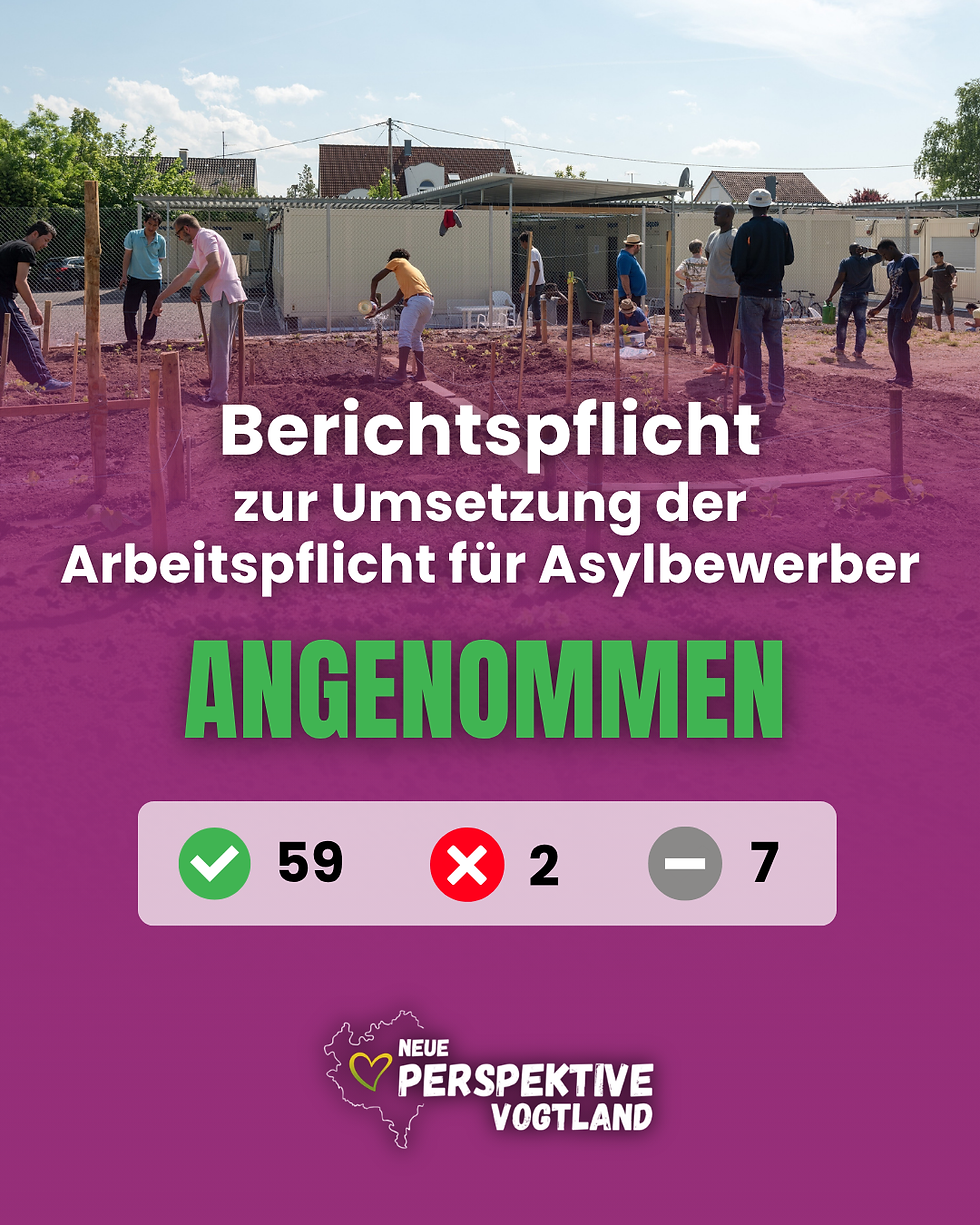 Erfolg im Kreistag: Bericht zur Umsetzung der Arbeitspflicht kommt