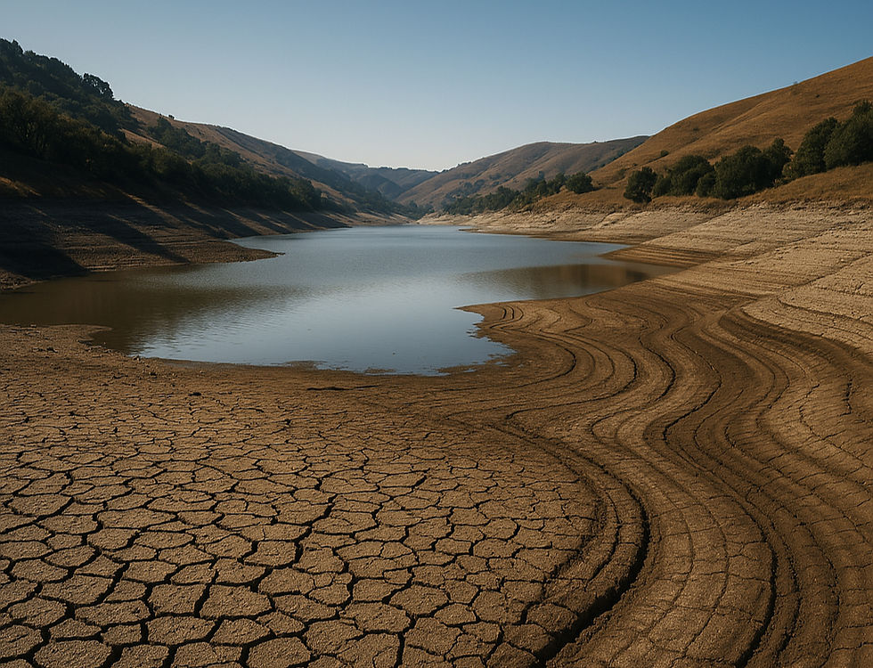Dried Lake showing the impact of water scarcity in the UK.