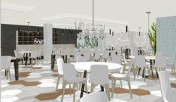 Vista desde la escalera que sube del lobby