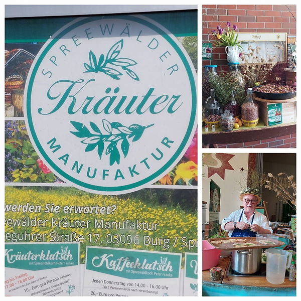 HInweisschild Kräutermanufaktur Spreewald