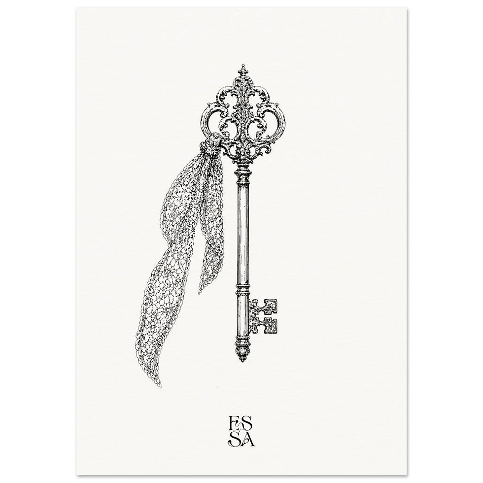Thumbnail: Antique Key & Lace Illustration