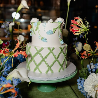 Colorful wedding cake at a luxury Boston wedding