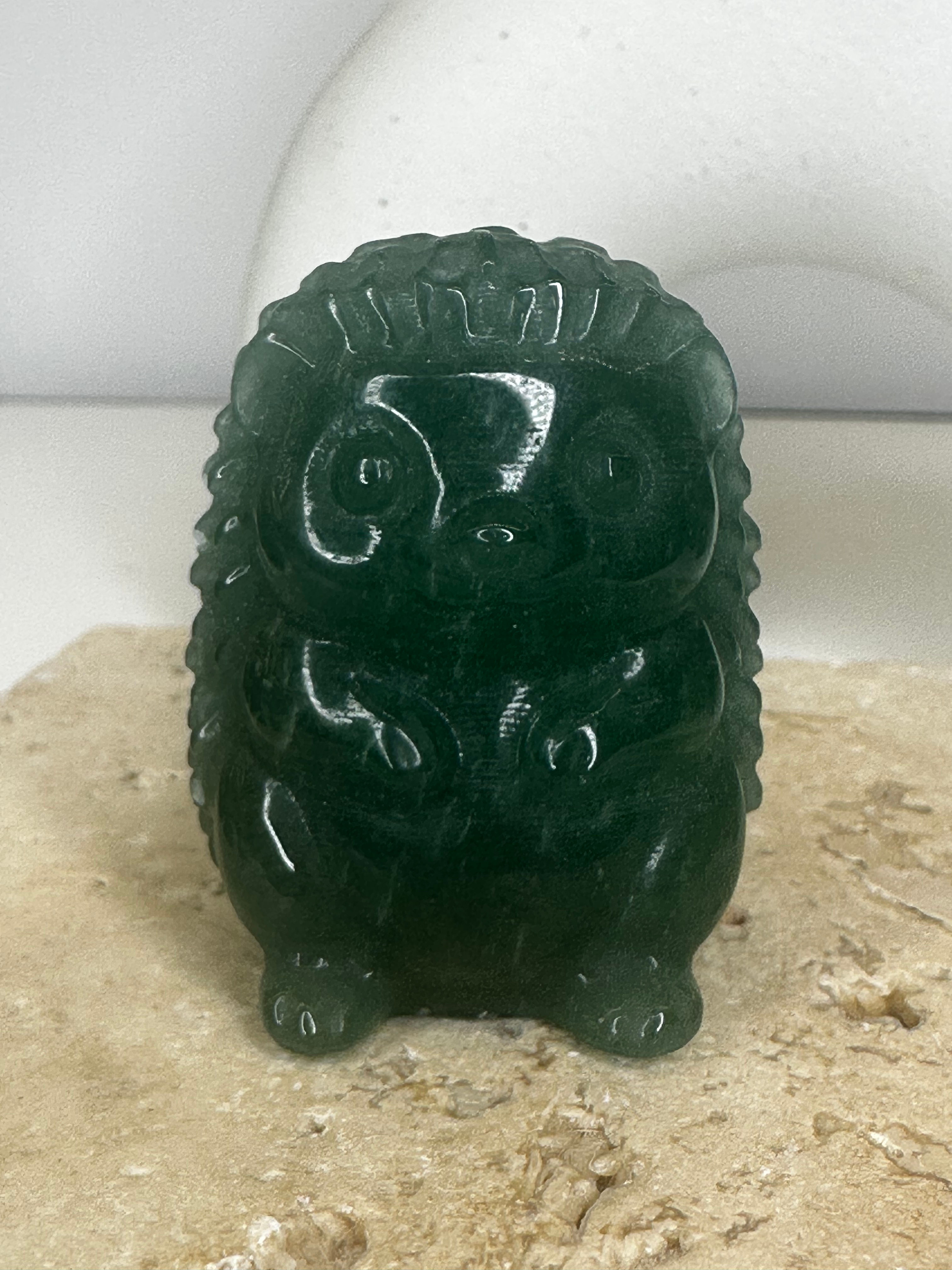 Green aventurine hedgehog