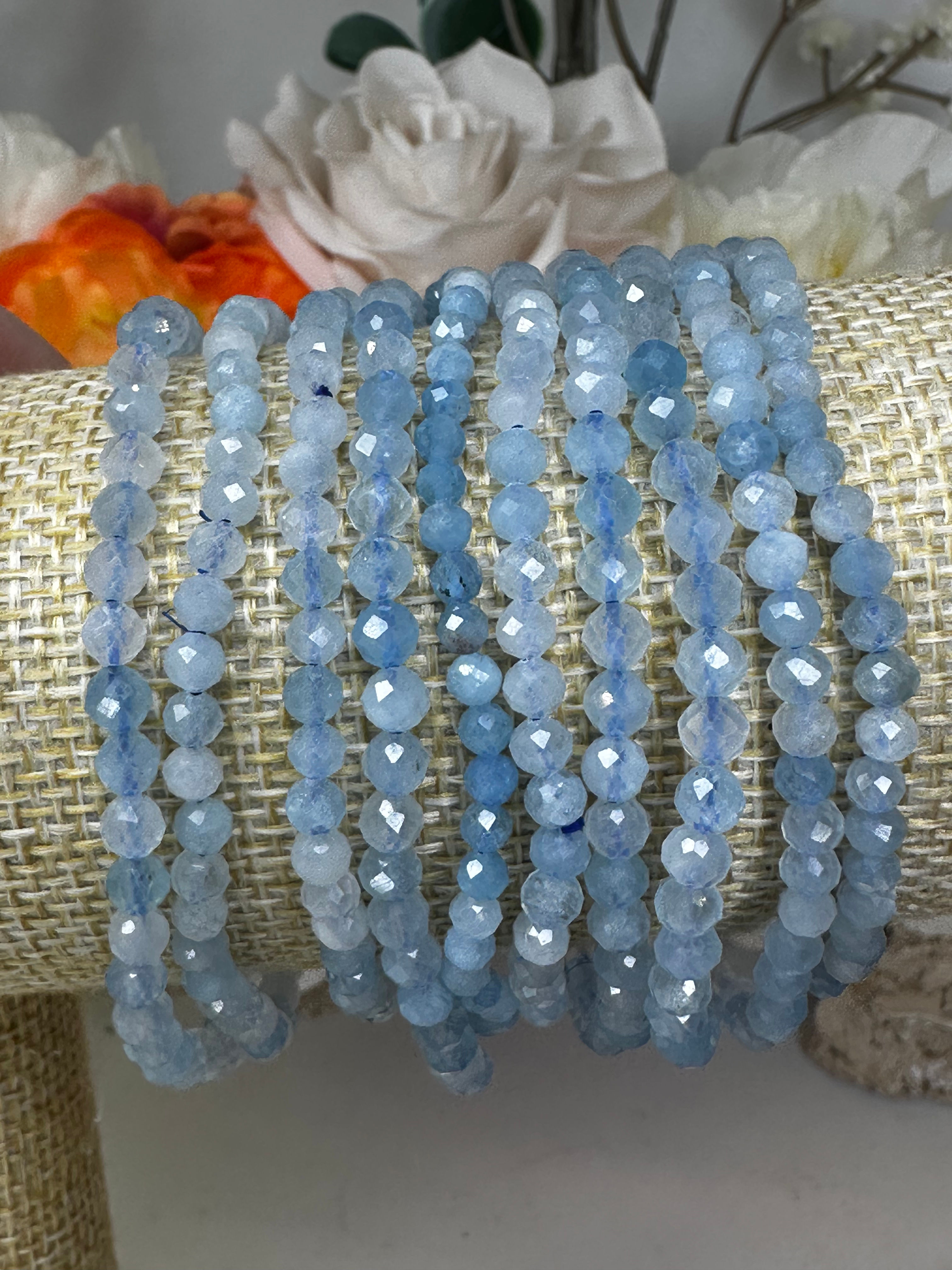 Blue calcite faceted bracelet