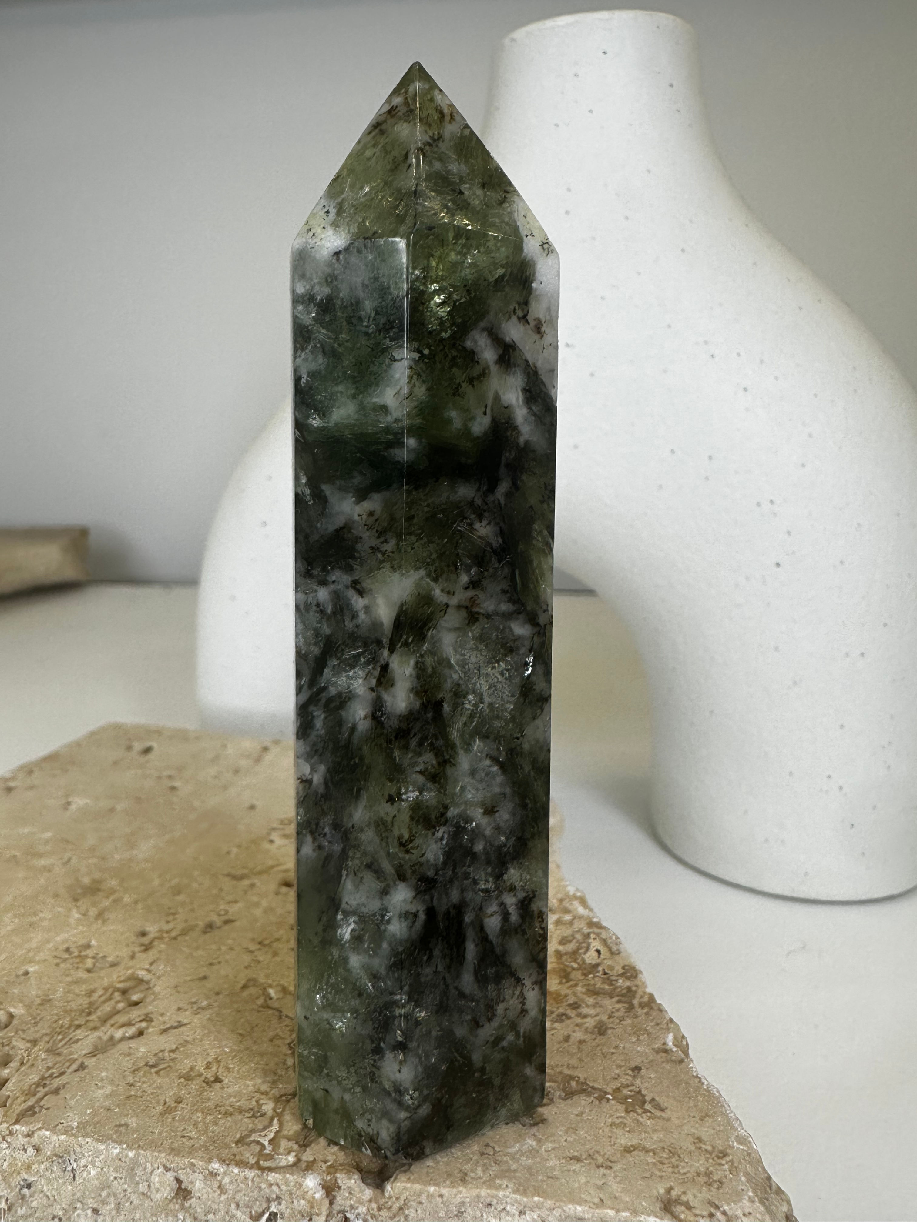Green mica tower