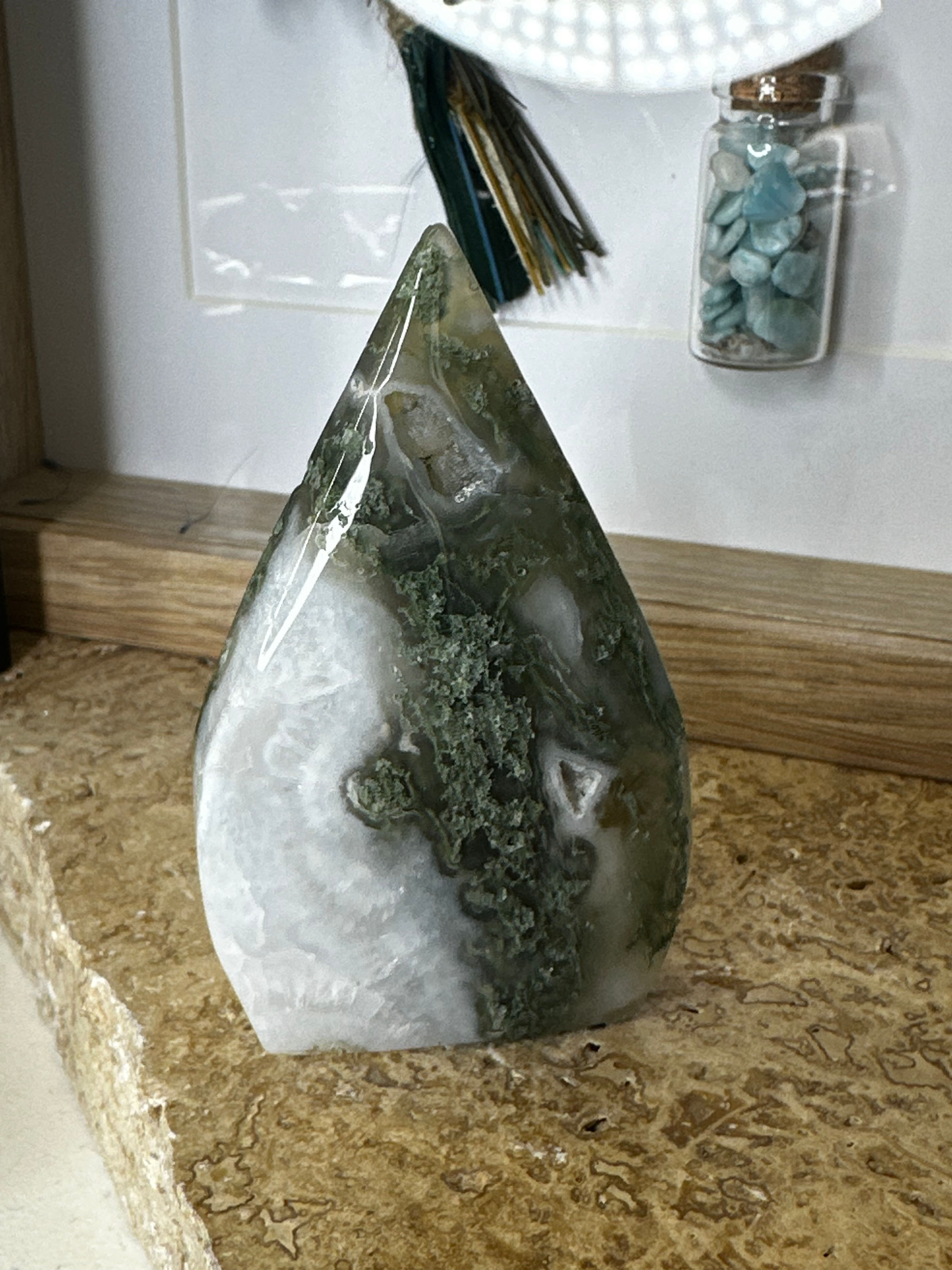 Moss agate free form