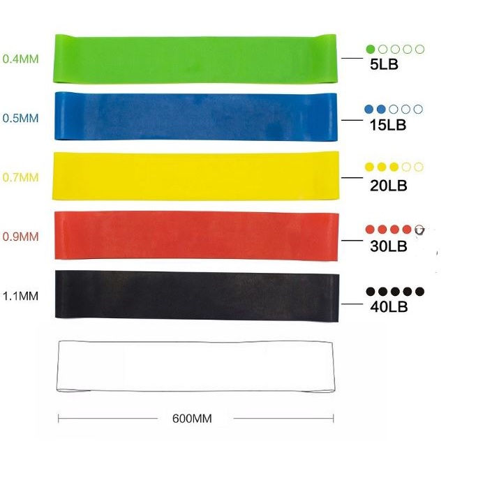 Miniatura: 5 Elastic Resistance Bands for Yoga Pilates Workout Gym kit