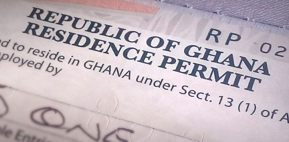 Republic of Ghana Residence Permit document