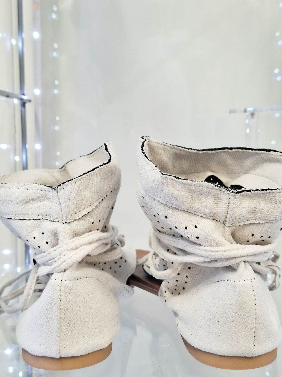 Thumbnail: Lightweight White Fringed Summer Boho Sandal Boots Air Holes  