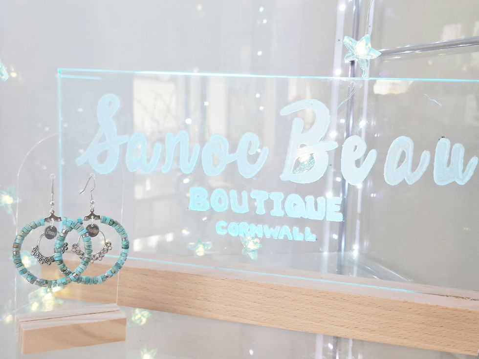 Thumbnail: Sanoe Beau Engraved Signed Handmade Sterling Silver Hook Natural Turquoise Hoops