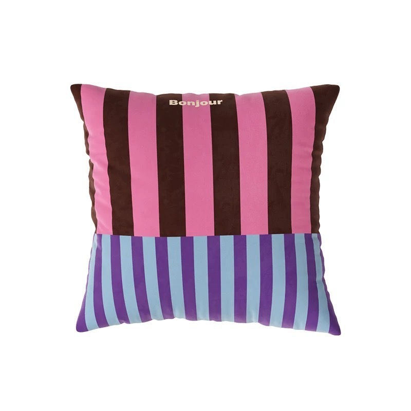 Retro Stripe Nordic Cushion –One-Sided Design (pillow core + cover )
