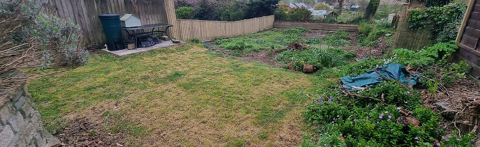 professionally landscaped garden in Cornwall, hand build decking, pond and raised sleeper beds